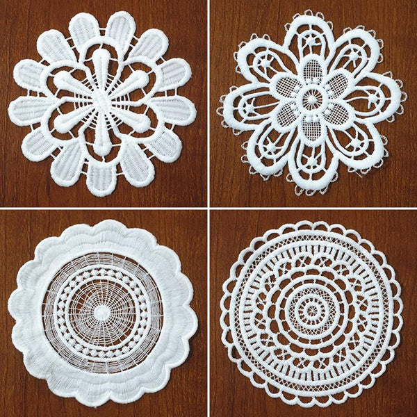 Off White Venice Lace Floral Applique - Guipure Lace