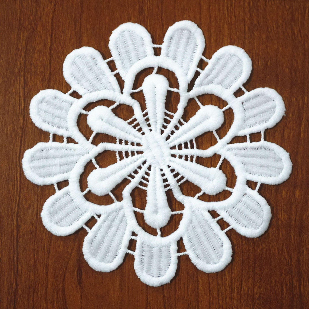 Off White Venice Lace Floral Applique - Guipure Lace