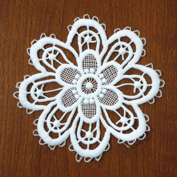 Off White Venice Lace Floral Applique - Guipure Lace