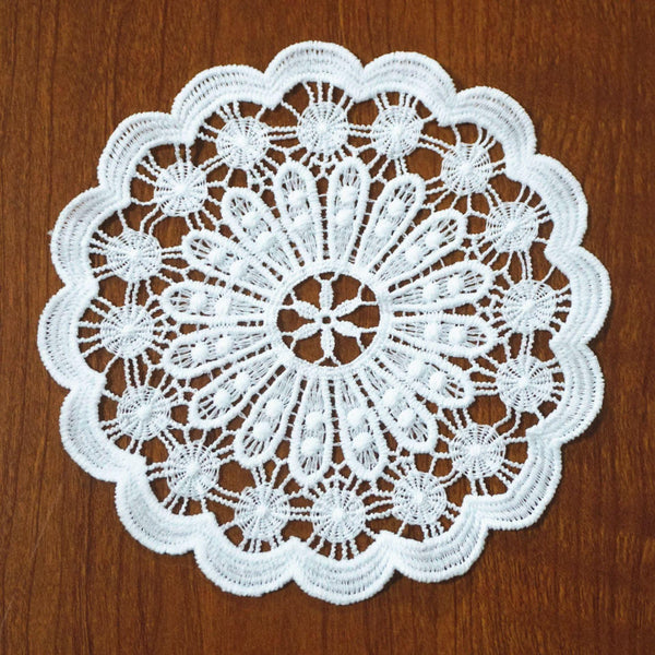 Floral Venice Lace Applique: Off-White Guipure Lace