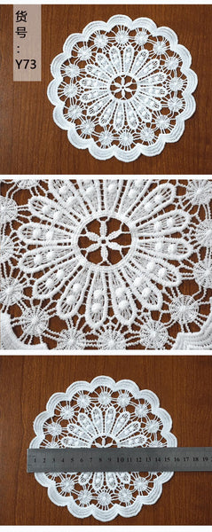 Floral Venice Lace Applique: Off-White Guipure Lace
