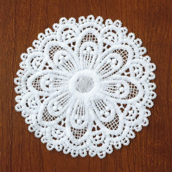 Floral Venice Lace Applique: Off-White Guipure Lace