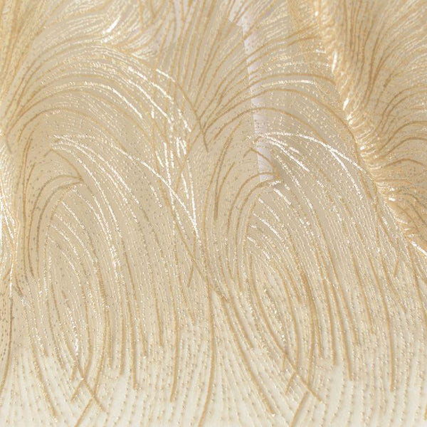 White Embroidered Bridal Lace Fabric - Corded Wedding Gown Lace