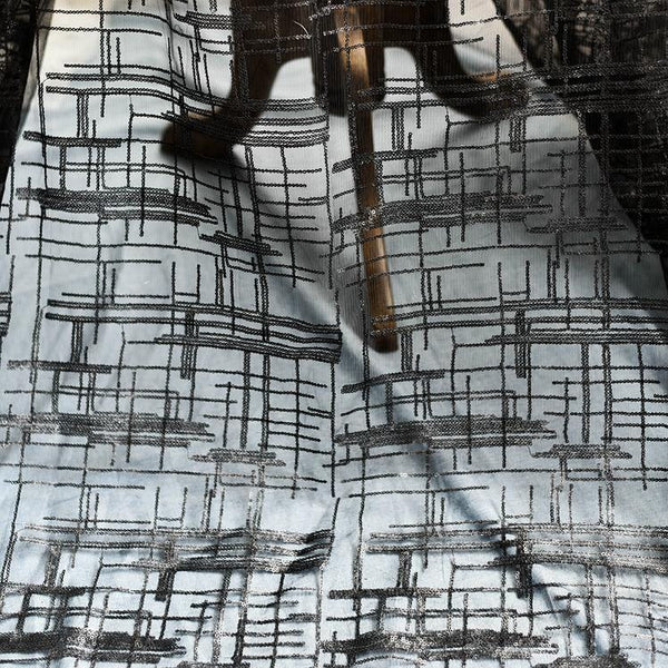 White Embroidered Bridal Lace Fabric - Corded Wedding Gown Lace