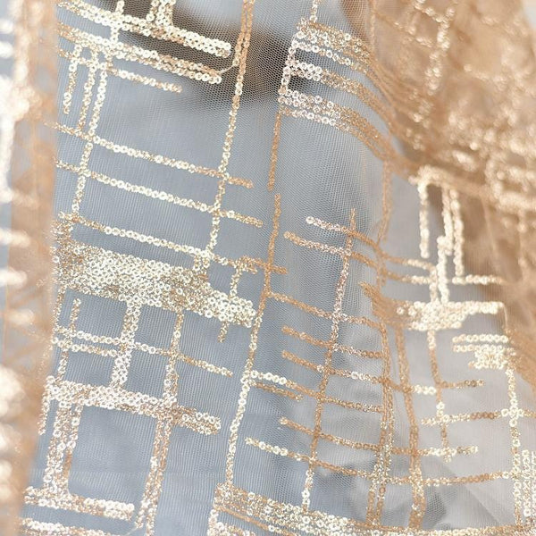 White Embroidered Bridal Lace Fabric - Corded Wedding Gown Lace