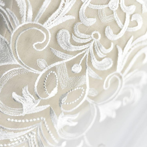 White Embroidered Lace Applique: Bridal Bodice, Wedding Dress (11x51 1/8 in)