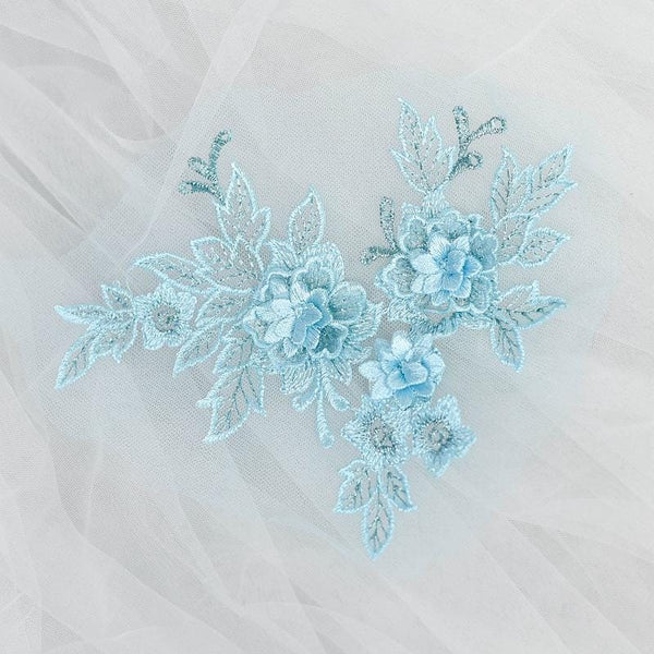 White Floral Lace Applique: Bridal Dress Bodice (6x7 7/8 in)