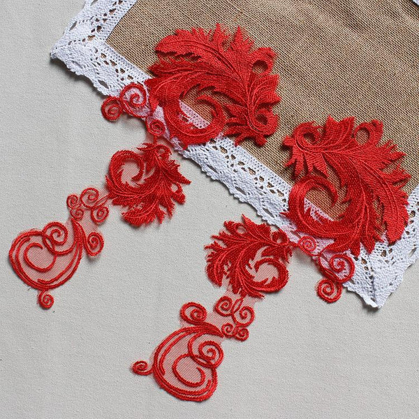 Floral Lace Bridal Applique: Elegant Dress Making Embellishment