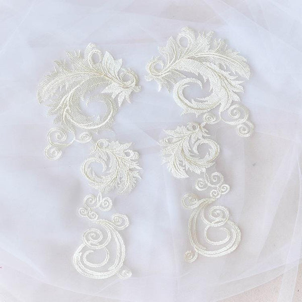 Floral Lace Bridal Applique: Elegant Dress Making Embellishment