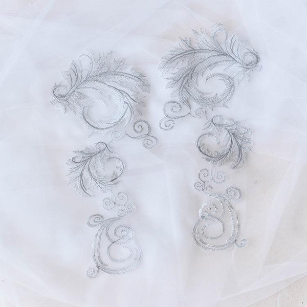 Floral Lace Bridal Applique: Elegant Dress Making Embellishment