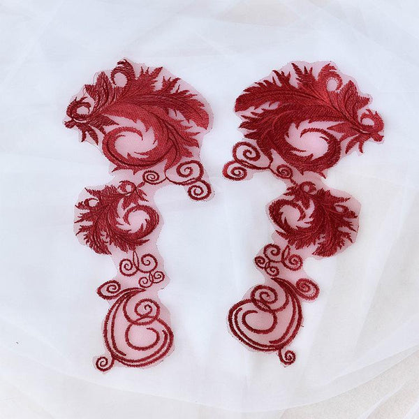 Floral Lace Bridal Applique: Elegant Dress Making Embellishment