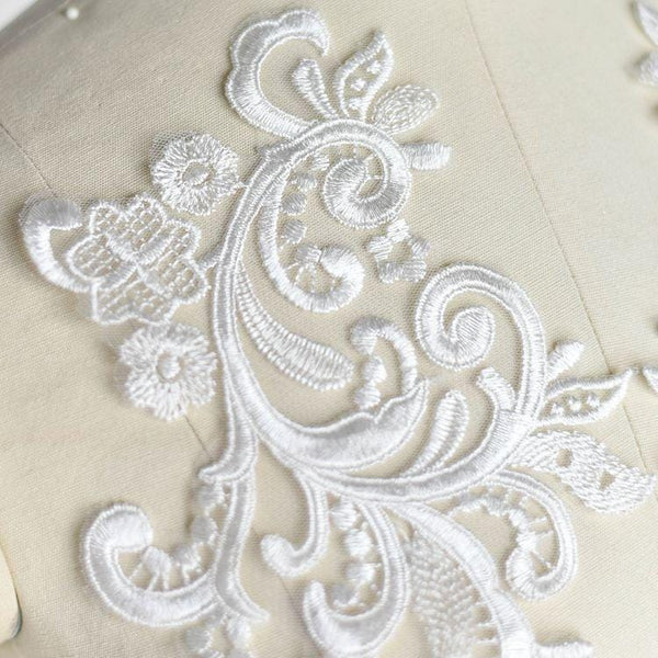 Floral Lace Applique Pair: Bridal Gown Embellishments