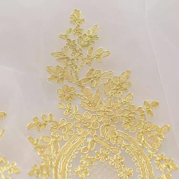Sequin Bridal Lace Trim: White Wedding Dress Fabric, 11-Inch
