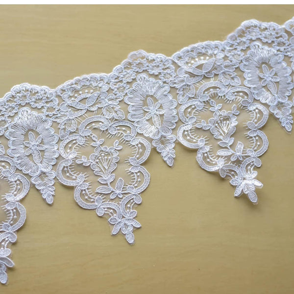 Bridal Lace Trim: Multi-Color Floral Wedding Dress Embellishment