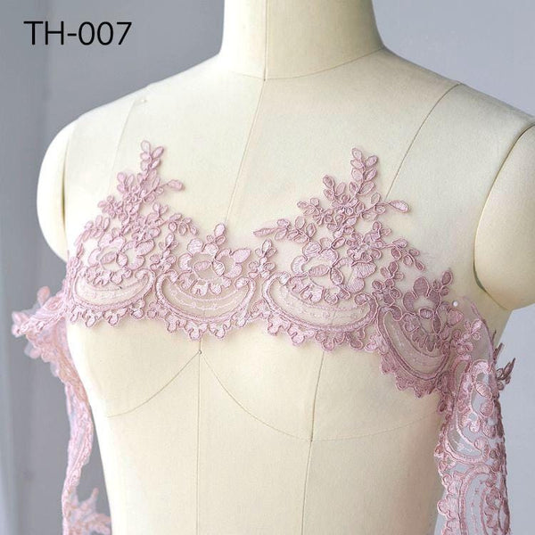 Alencon Lace Trim: Elegant Floral Edge, Sewing & Crafting - 6 1/8" Wide