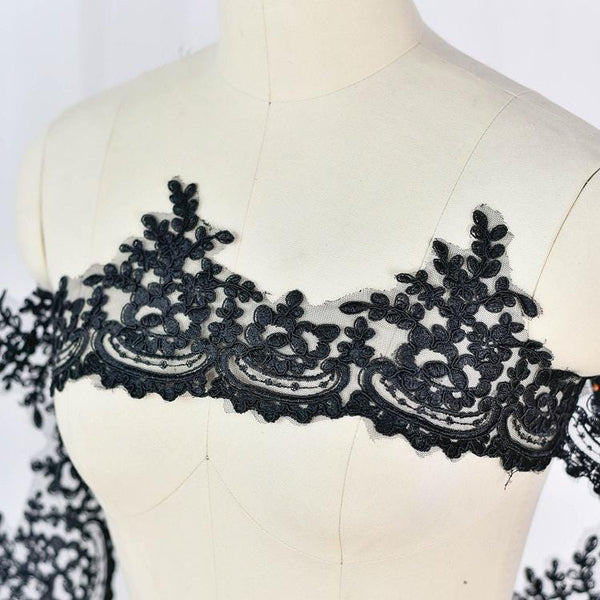 Alencon Lace Trim: Elegant Floral Edge, Sewing & Crafting - 6 1/8" Wide