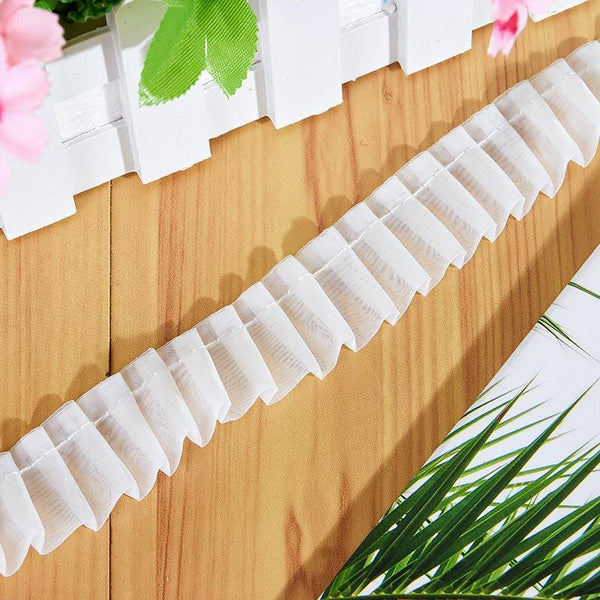 White Ruffle Tutu Trim: 1-Inch Wide, Non-Elastic DIY Sewing