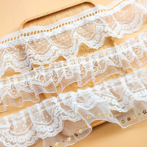White Ruffle Tutu Trim: 1 Inch Wide, DIY Sewing & Crafting