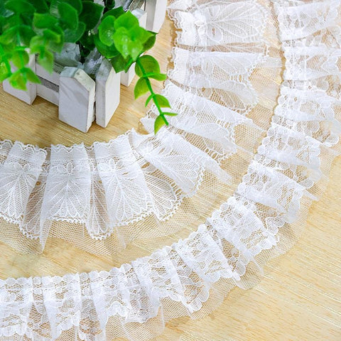 White Ruffle Tutu Trim: 1 Inch Wide, Non-Elastic DIY Decor