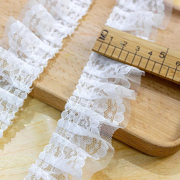 White Ruffle Tutu Trim: 1 Inch Wide, Non-Elastic DIY Decor