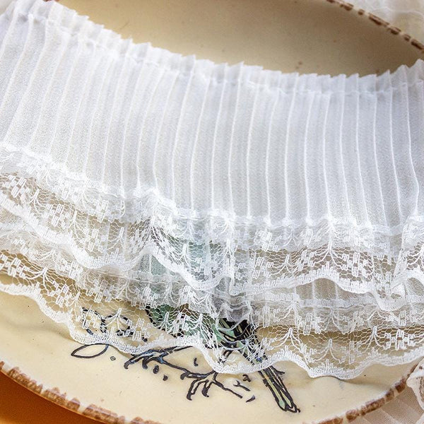 White Ruffle Tutu Trim: 3-Inch Wide, Non-Elastic DIY Sewing & Crafting