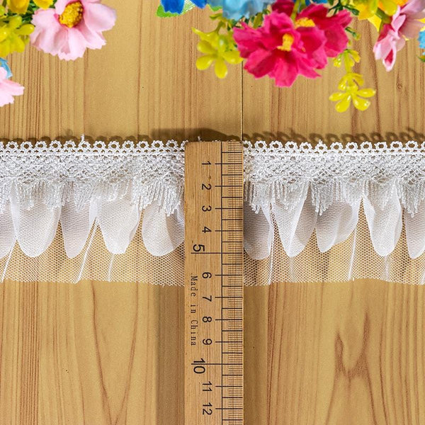 White Ruffle Tutu Trim: 1 Inch Wide, Non-Elastic DIY Decor