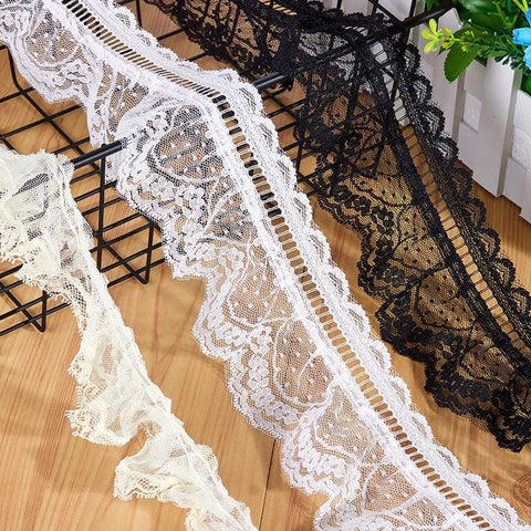 White Ruffle Tutu Trim: 1-Inch Wide, Non-Elastic DIY Sewing