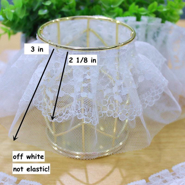 White Ruffle Tutu Trim: Delicate Non-Elastic Sewing Lace, 1-Inch