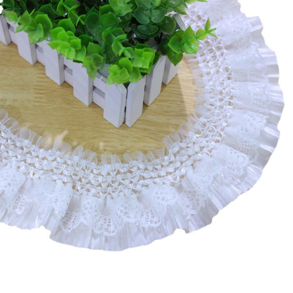 White Ruffle Tutu Trim: 3 Inch Elastic Lace for Sewing & Crafting