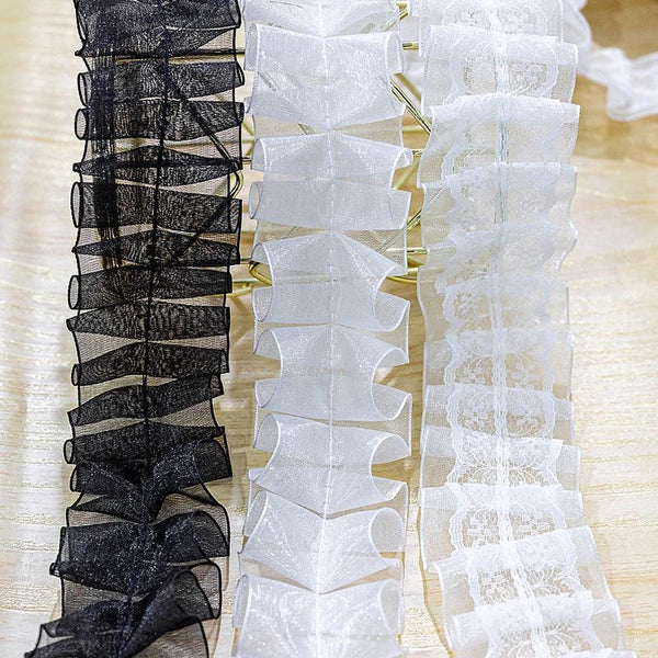 White Ruffle Tutu Trim: 1 Inch Wide, Non-Elastic DIY Decor