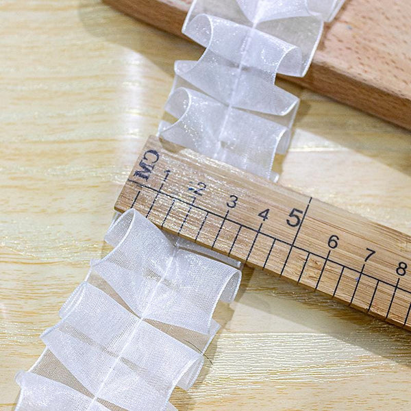 White Ruffle Tutu Trim: 1 Inch Wide, Non-Elastic DIY Decor