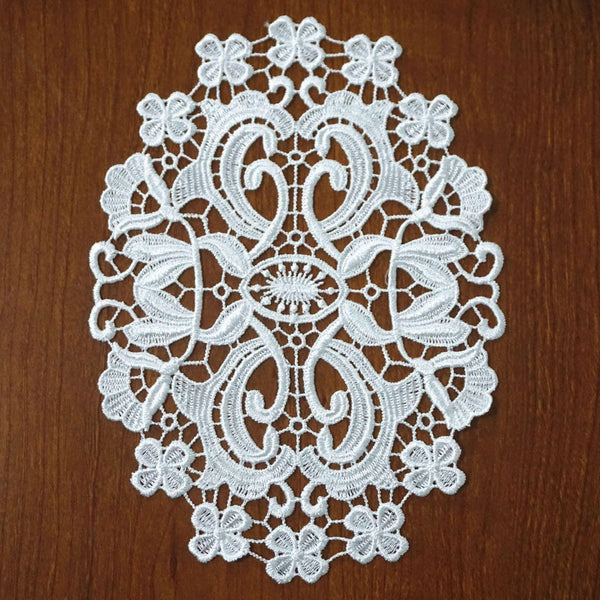 Off White Venice Lace Floral Applique - Guipure Lace