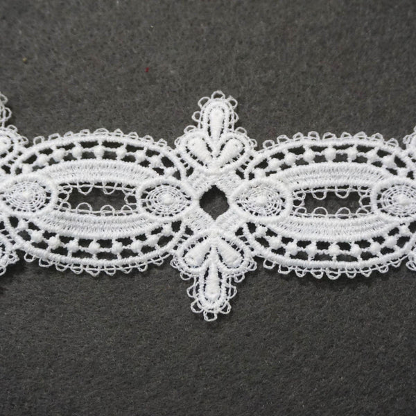Off White Venice Lace Trim: Scalloped Oval Guipure Bridal Lace - 2 1/8"