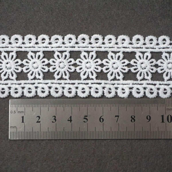 Off White Venice Lace Trim: Scalloped Bridal Guipure Lace - By The Yard