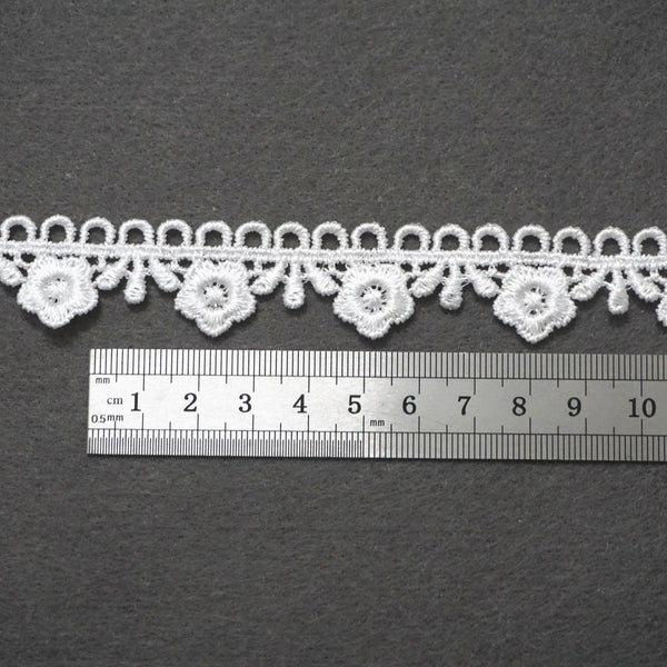 Off White Venice Lace Trim: Floral Guipure Lace Edge, 7/8 inch