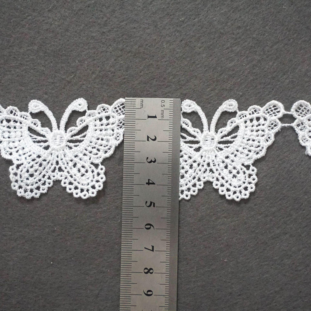 White Venice Lace Trim: Floral Butterfly Ribbon, Sewing & Craft Decor