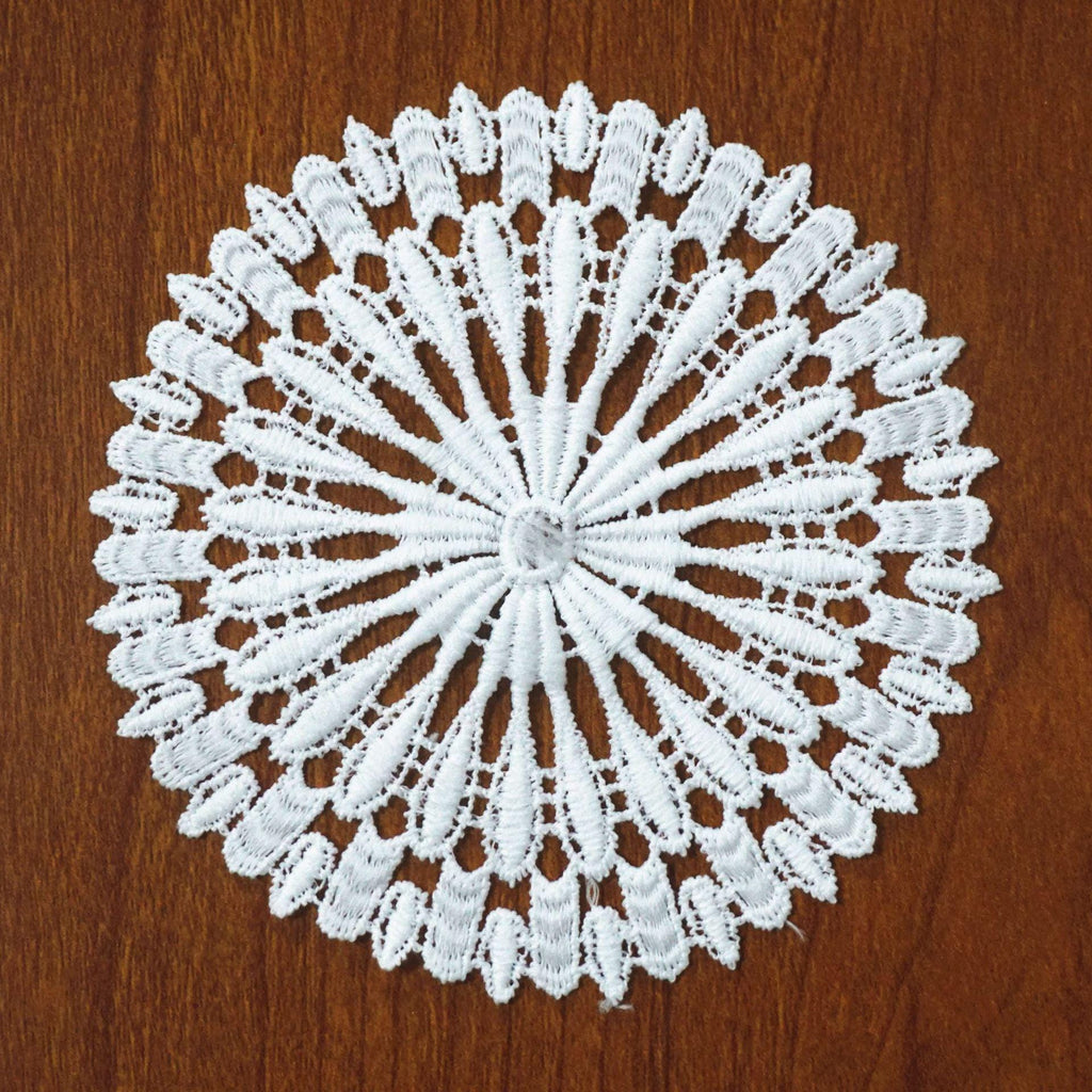 Off White Floral Venice Lace Applique - 5 Inch Guipure Lace