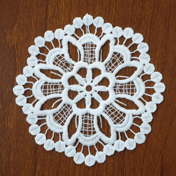 Off White Floral Venice Lace Applique - 5 Inch Guipure Lace