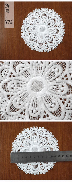 Floral Venice Lace Applique: Off-White Guipure Lace