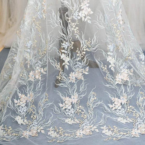 Bridal lace applique, white lace for wedding dress, embroidered lace for bridal dress wedding lace applique, corded lace for gown dress