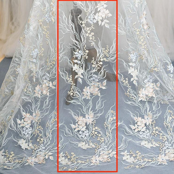 Bridal lace applique, white lace for wedding dress, embroidered lace for bridal dress wedding lace applique, corded lace for gown dress
