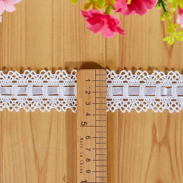 Off-White Lace Ribbon Trim: 1 3/8 inch Wide, Sewing & Crafting