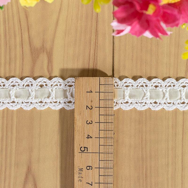 Off-White Lace Ribbon Trim: 3/4 Inch, Sewing & Crafting