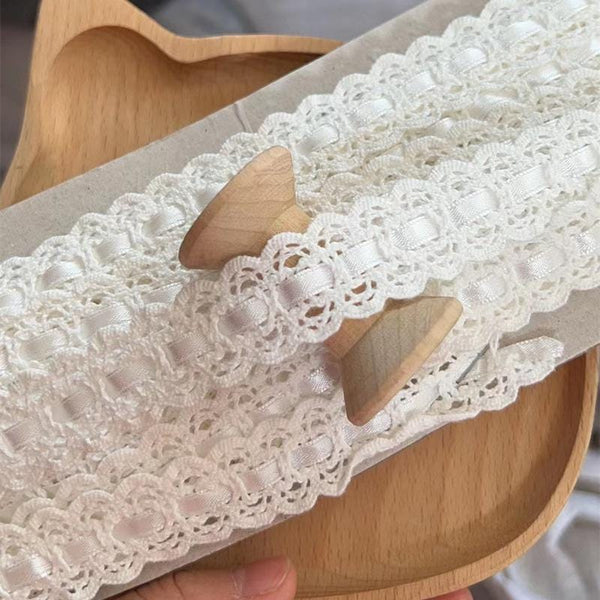 Off-White Lace Ribbon Trim: 3/4 Inch, Sewing & Crafting
