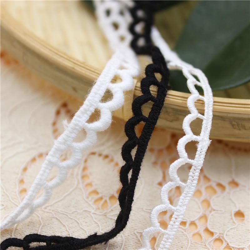 White Cotton Lace Trim: Scalloped Edge, Sewing & Crafting