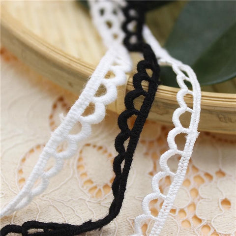 White Cotton Lace Trim: Scalloped Edge, Sewing & Crafting