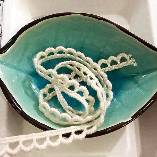 White Cotton Lace Trim: Scalloped Edge, Sewing & Crafting