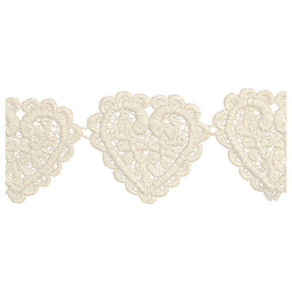 Heart Cotton Lace Trim: Beige Sewing & Crafting Décor, 2 inches wide priced by the yard