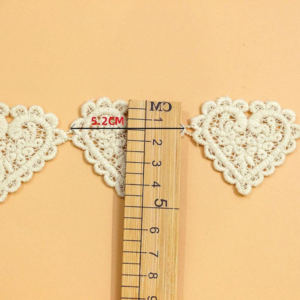 Heart Cotton Lace Trim: Beige Sewing & Crafting Décor, 2 inches wide priced by the yard