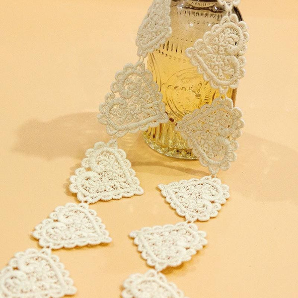 Heart Cotton Lace Trim: Beige Sewing & Crafting Décor, 2 inches wide priced by the yard